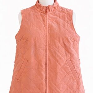Orvis Quilted Zip Front Vest Coral Pink Women’s Medium